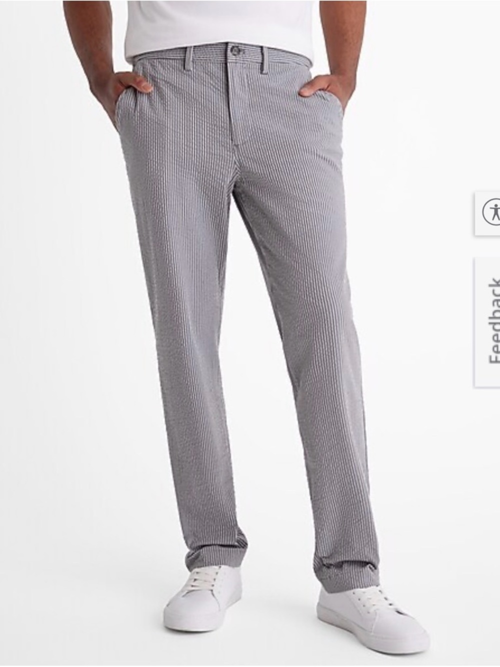 👖Express Slim Striped Seersucker Cotton Stretch Pant 👖